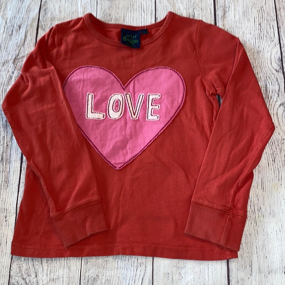 Mini Boden Love Tee Size 7/8
